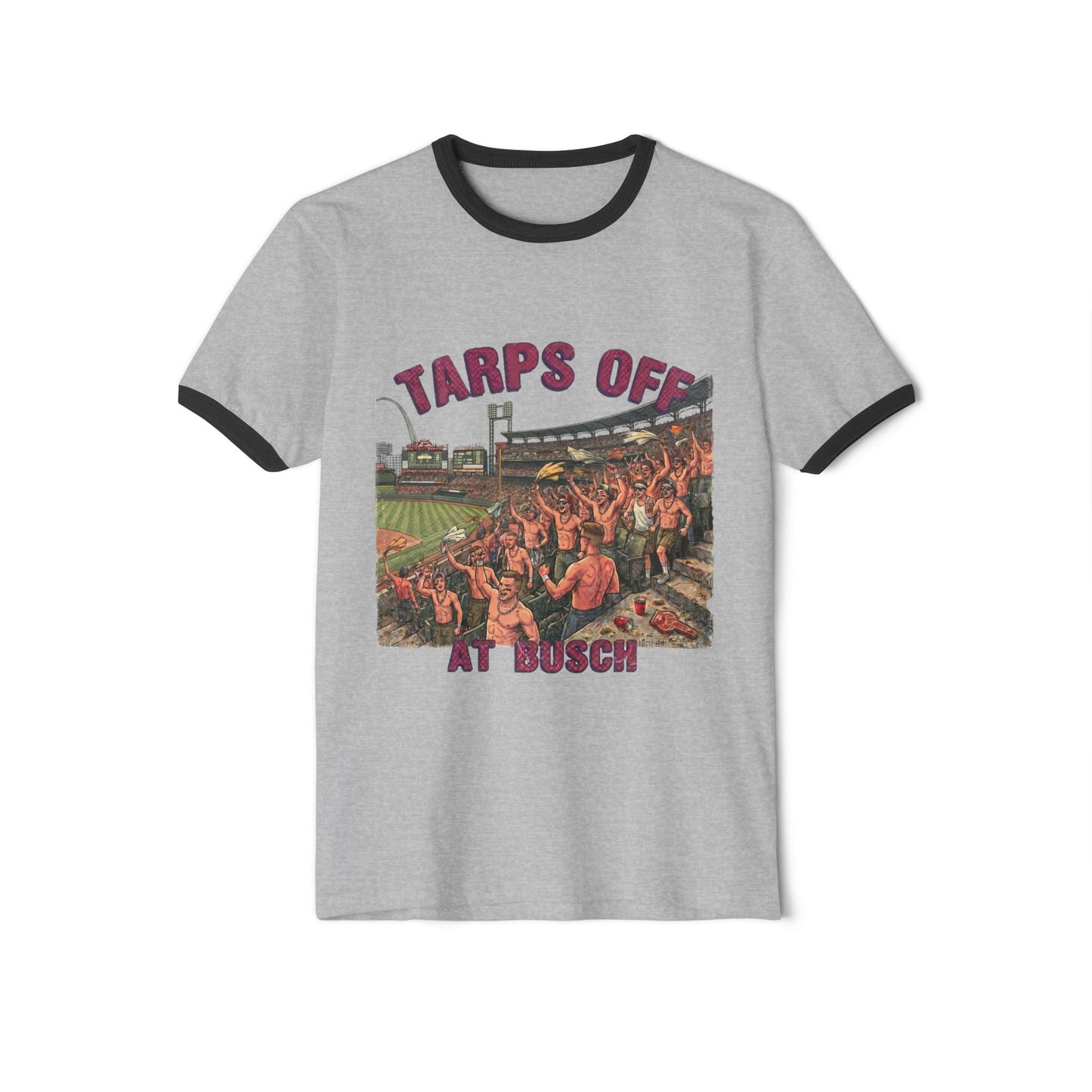 TARPS OFF AT BUSCH Ringer Tee | St. Louis Baseball Bootleg Shirt | 5.15.26 Walk-Off Tribute | Cheap Seat Co.